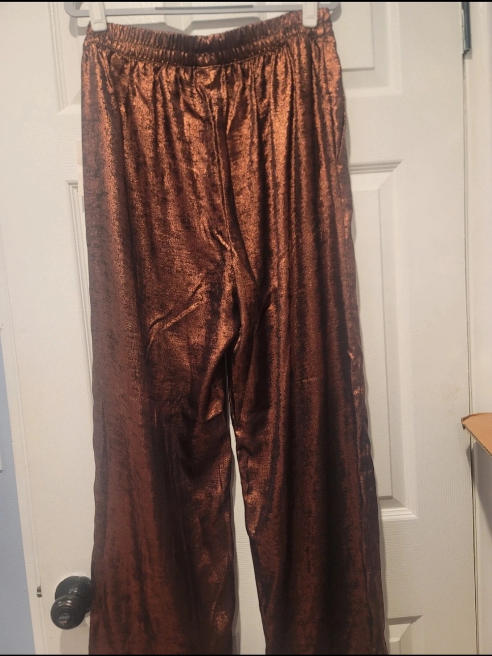 a new day Metallic Copper-Tone Wide-Leg Pants - Picture 6 of 9